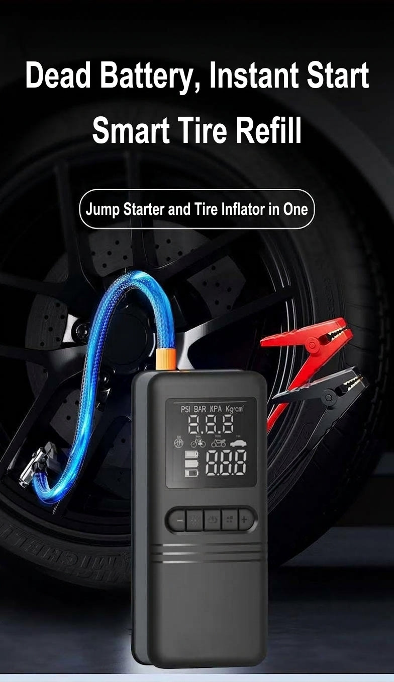 Cross-border vehicle emergency power supply starter air pump, tire high-pressure digital display all-in-one, automotive electric air inflation pump