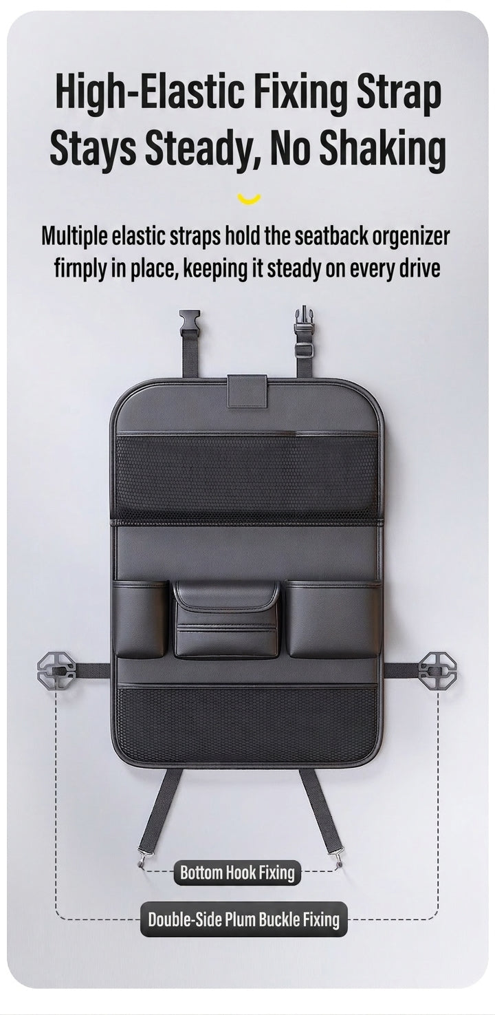 Car seatback storage bag, hanging bag, car front seat, rear seat shelf, small table, and in-car artifact