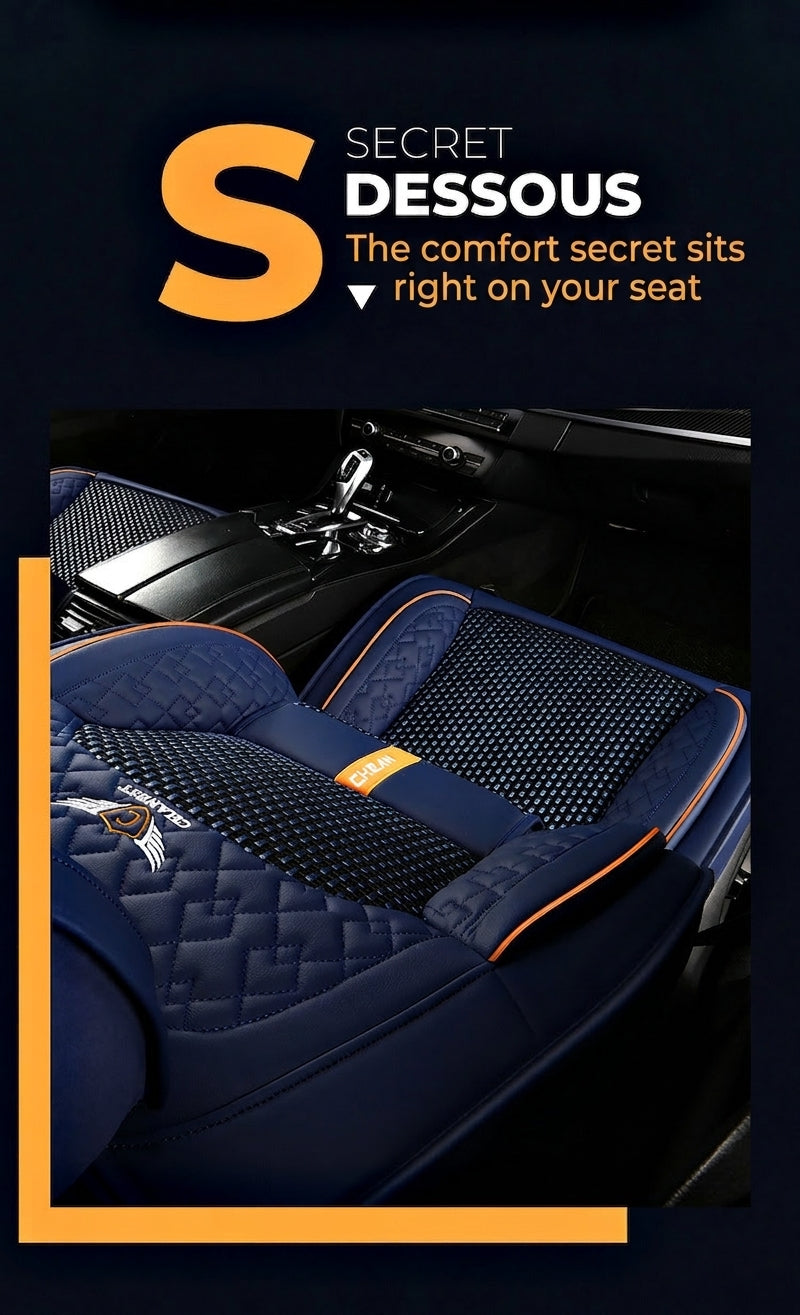 The 2025 new lumbar Napa leather ice silk car seat cushion is suitable for all seasons