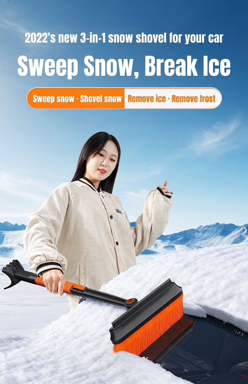 Car Snow Removal Shovel, 5-in-1 Ice Tool