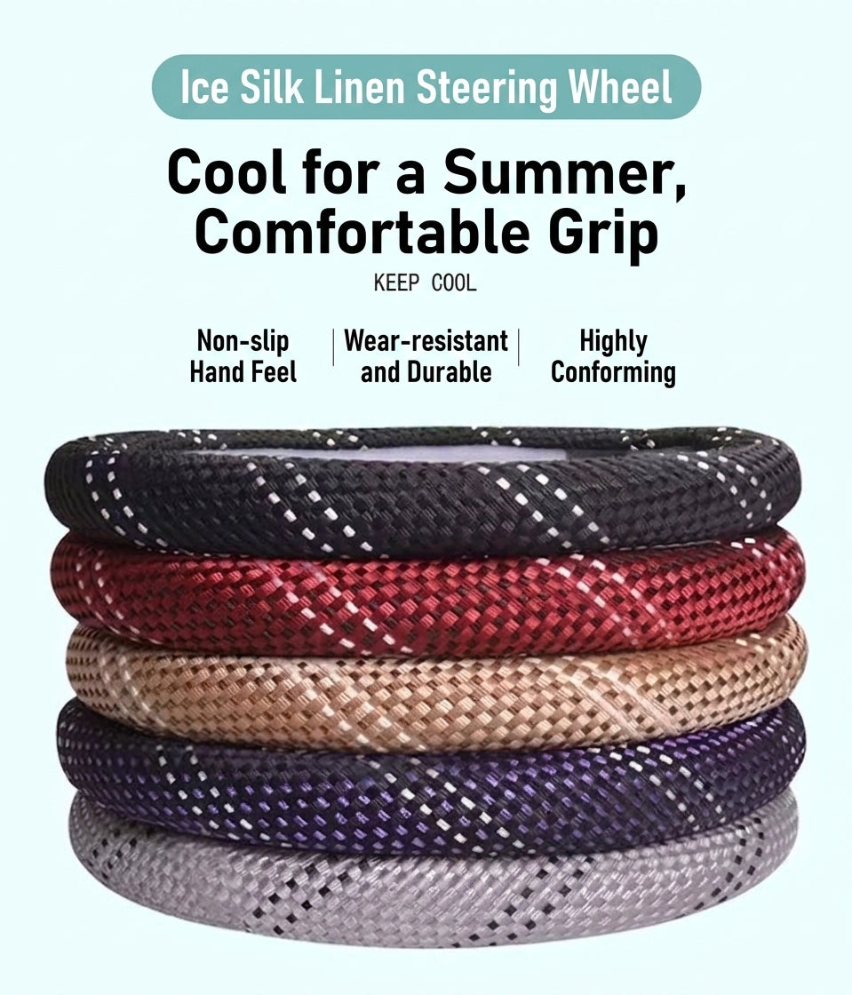 All-season universal wear-resistant car steering wheel covers, woven sweat-absorbing car handlebar covers, direct supply from wholesale manufacturers