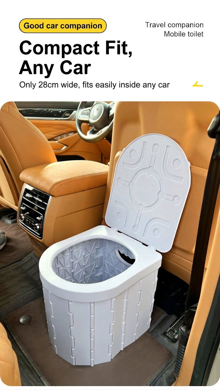 Portable Folding Toilet with Lid for Car Travel