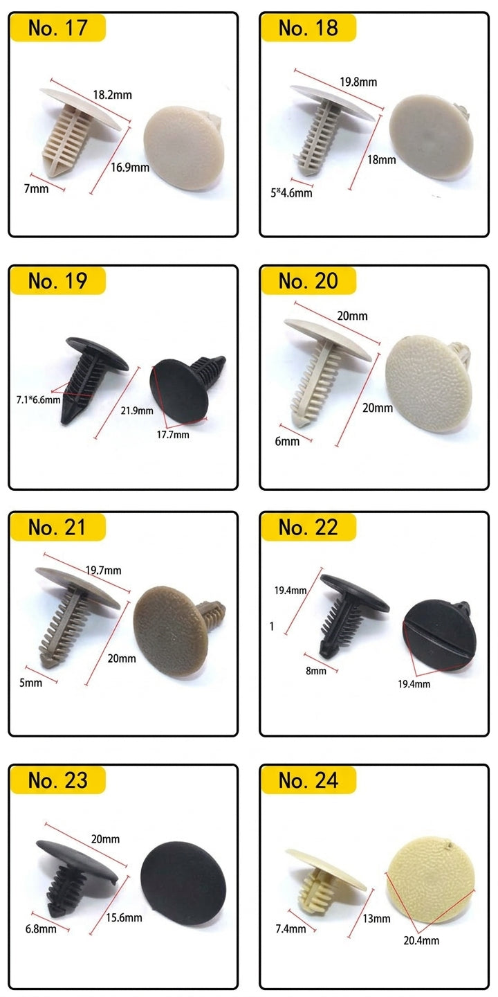 Car universal nylon roof, trunk interior buckle, rivet seal, pickup card, barb buckle, Christmas tree buckle