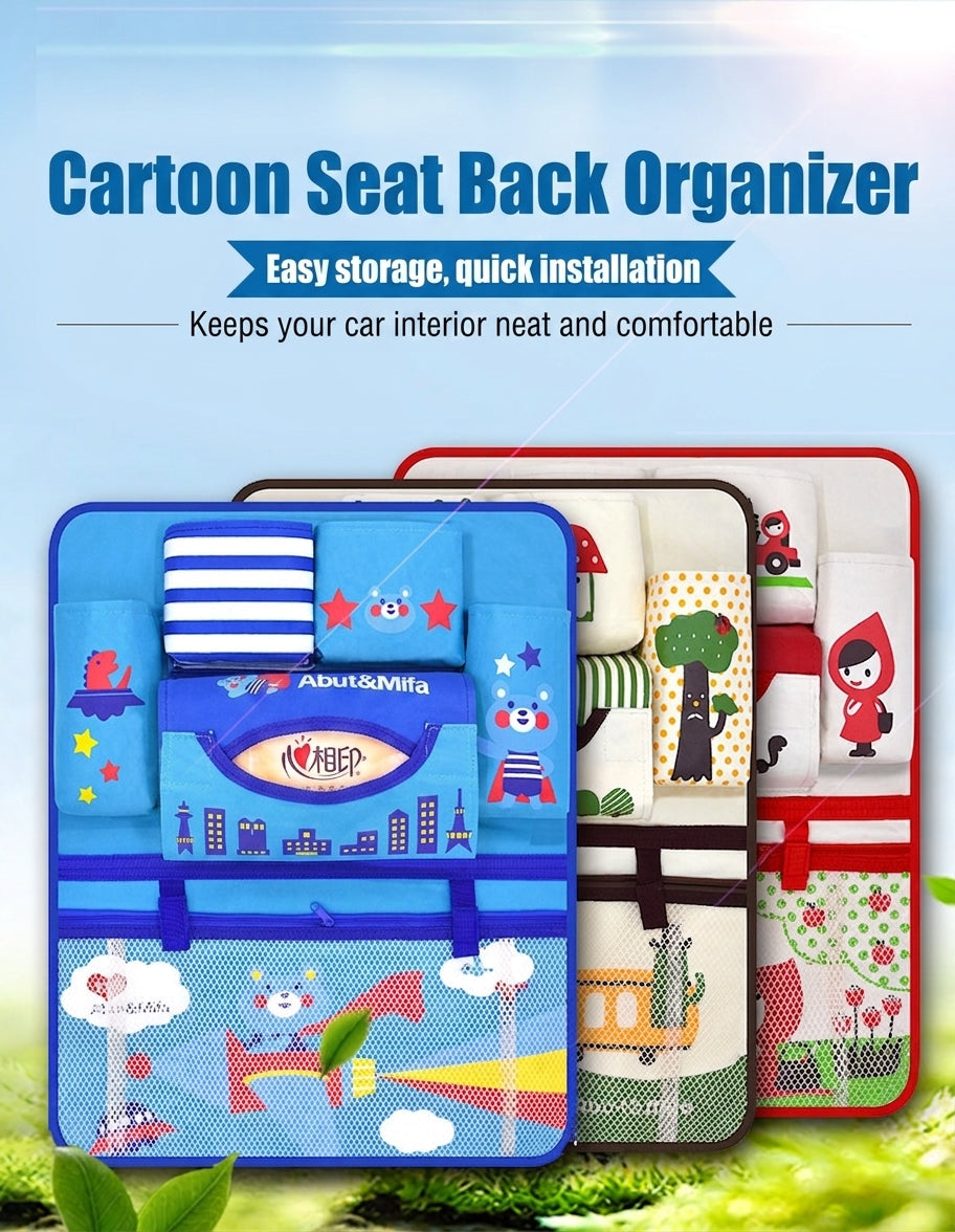 New car seat back bag, Japanese cartoon cute multifunctional storage bag, baby supplies, car storage hanging bag