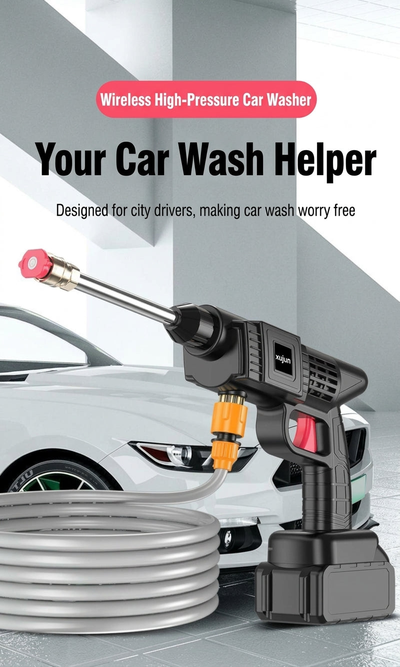 Car water gun, household electric car washer, rechargeable car wash gun, universal wireless high-power high-pressure car wash water gun