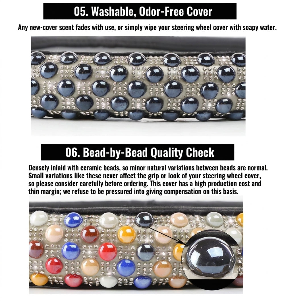 Steering Wheel Cover with Ceramic Ice Beads