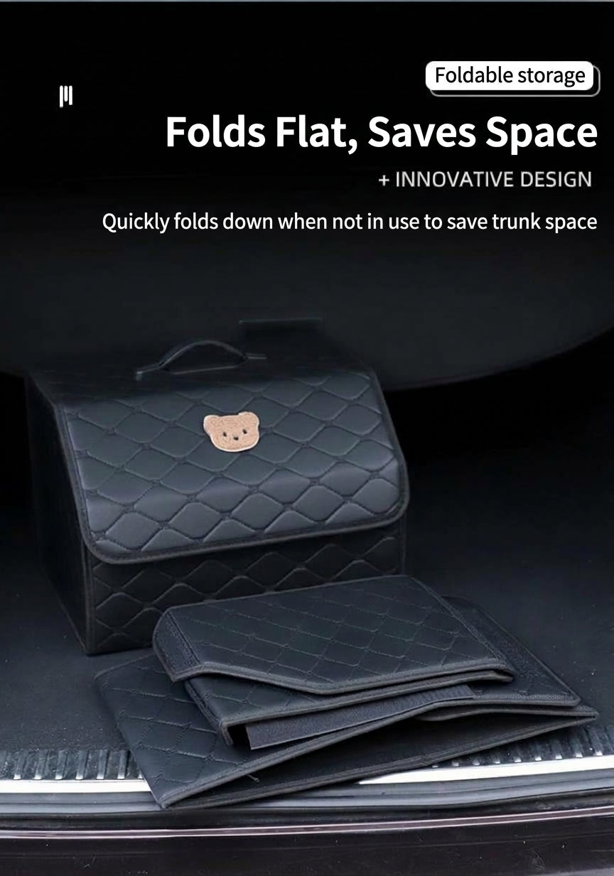 Car trunk storage box, leather multifunctional foldable storage box, storage box, storage box, car interior accessories