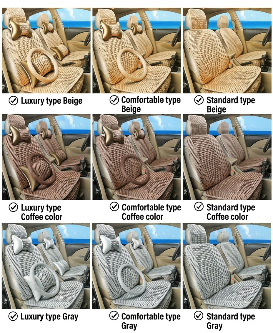 Summer Ice Silk car seat cushion, all-season universal breathable, summer-specific all-encompassing car seat cover, single-seat, five-seater, cross-border design
