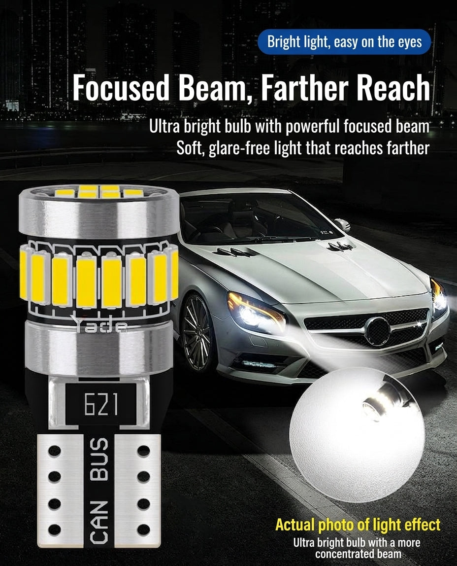 Car LED Position Light T10 Decoding W5W Canbus Cabin Light License Plate Light 4014 24SMD Bulb W5W
