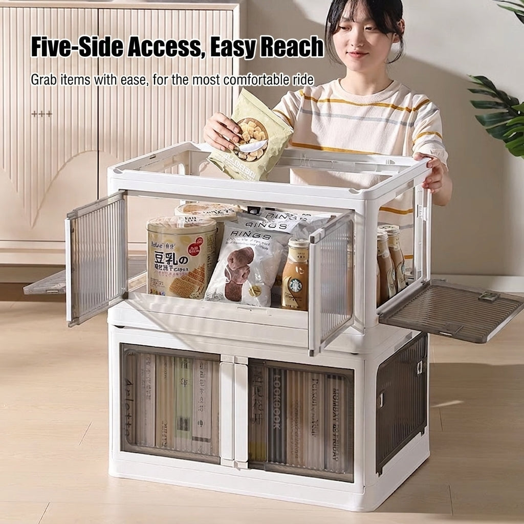 Outdoor camping and picnic folding storage box Car storage wooden cover car trunk multi-functional sorting box