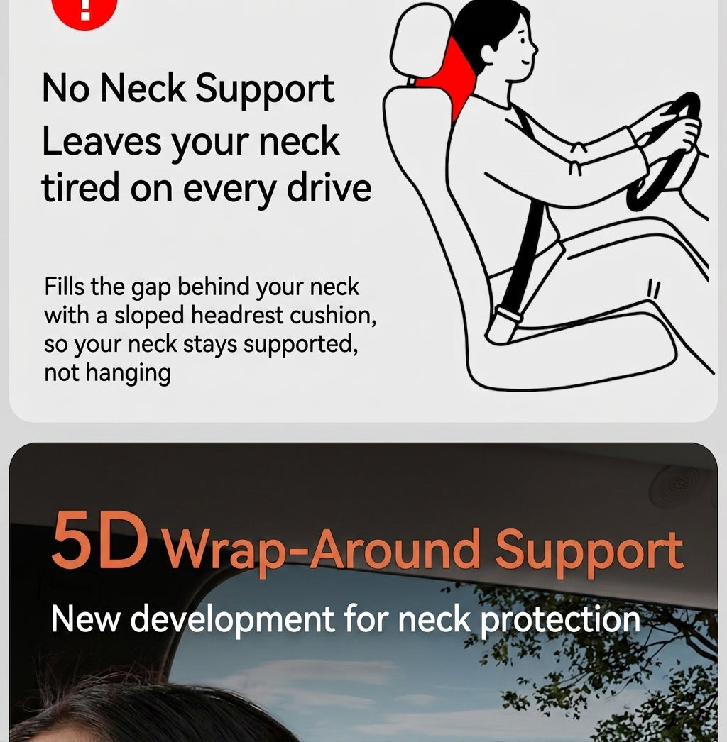 Car anti-stain leather headrest cushion lumbar cushion for driving seats, pillows for cervical spine, neck, and high-end neck pillows for car use