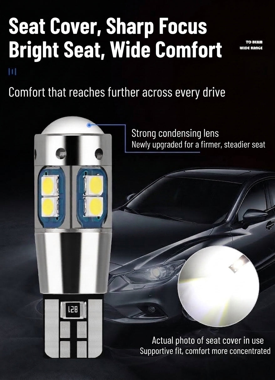 Car LED Width Indicator Light T10 3030 10smd License Plate Light Reading Light W5W Bright Small Bulb