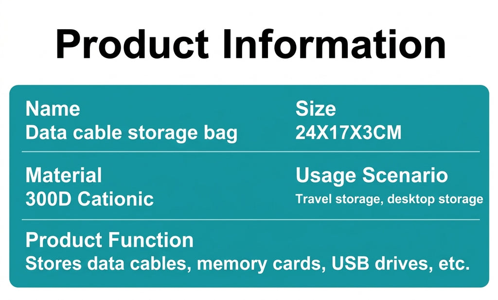 Car Storage Organizer Bag for Cables & Accessories