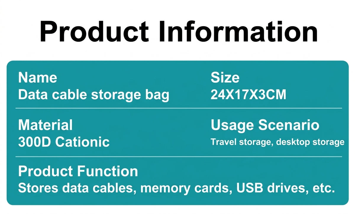 Car Storage Organizer Bag for Cables & Accessories