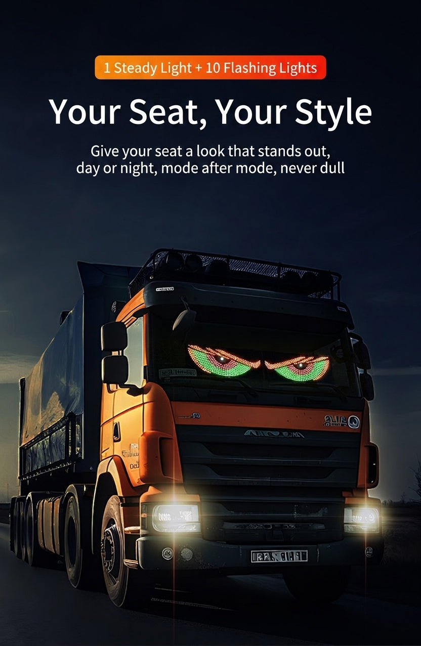 Cross-border car dynamic devil's eye LED warning light, truck truck truck eye light dynamic display light