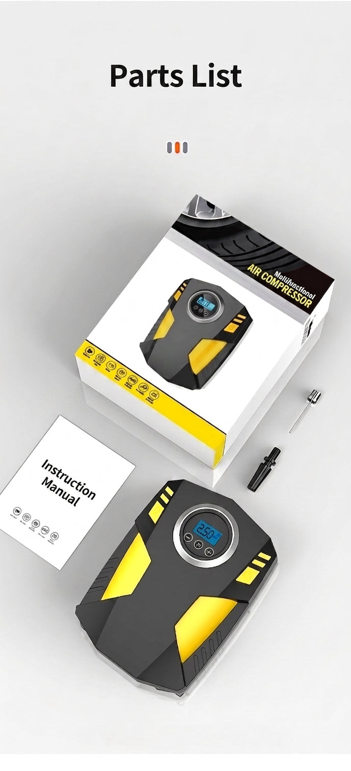 Car air pump digital display portable electric 12v tire inflator multi-function vehicle car air pump