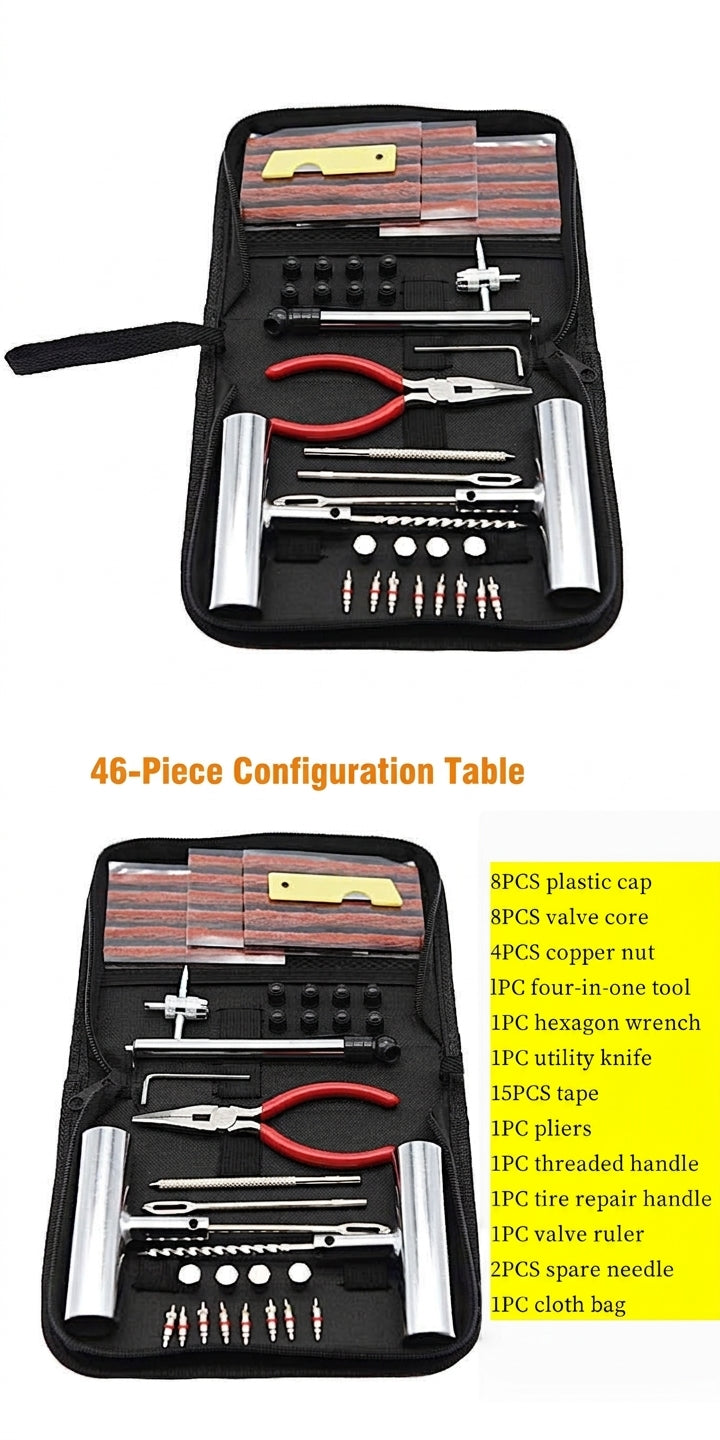 Car Repair Tool Set - Emergency Tire Repair Kit