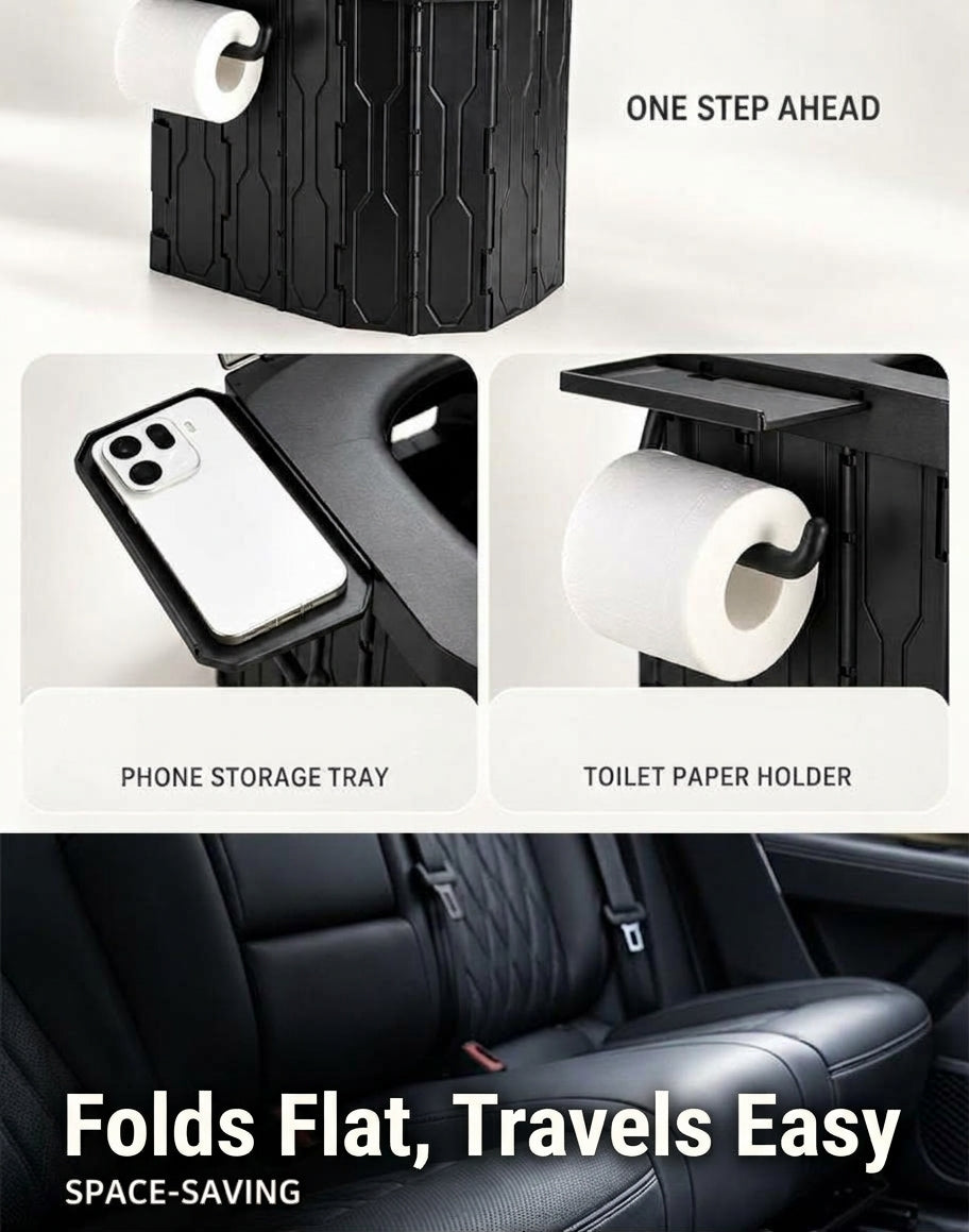 2026 New Widened and Raised Outdoor Folding Toilet Car Mobile Toilet Travel Camping Portable Toilet