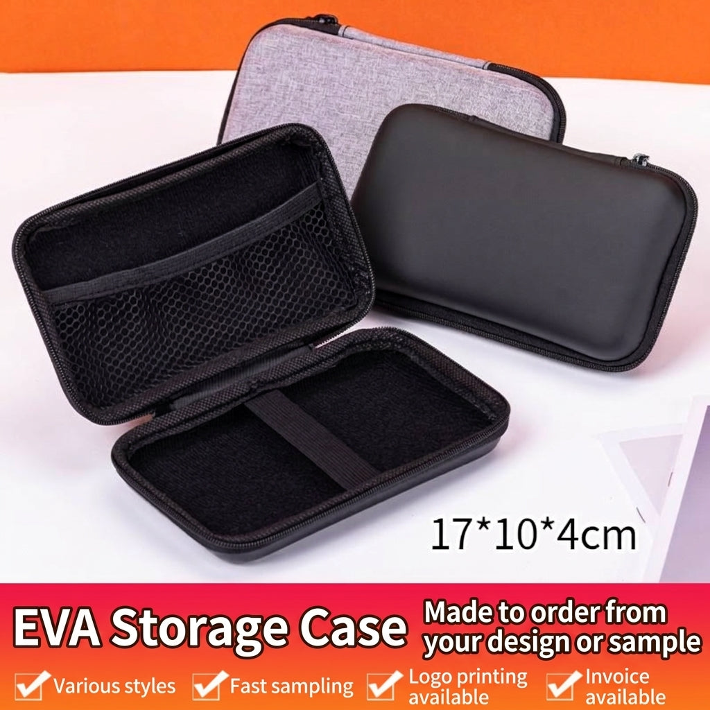 Snowflake Cloth EVA Headphone Bag, Power Bank Hard Drive Bag, Dragon Cloth Earphone Storage Box, Pressure-Resistant Zipper Bag