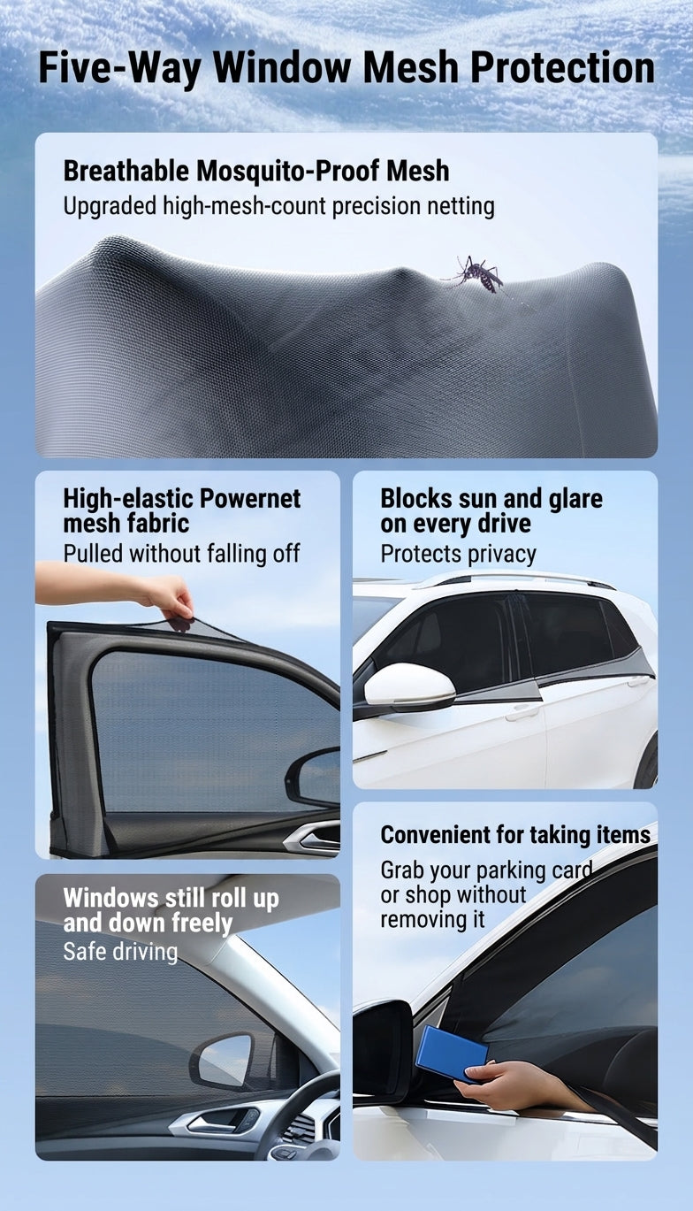 Car Window Mosquito Screen, Universal Fit