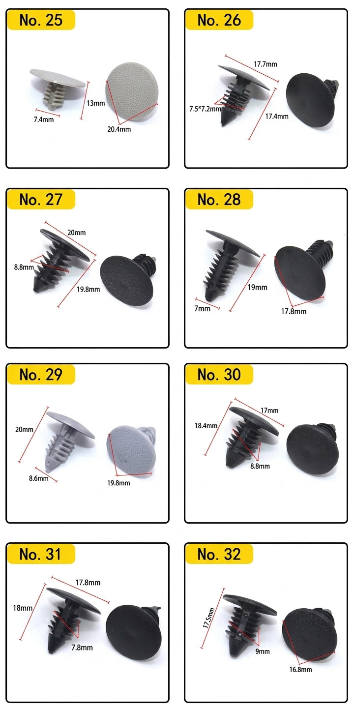 Car universal nylon roof, trunk interior buckle, rivet seal, pickup card, barb buckle, Christmas tree buckle