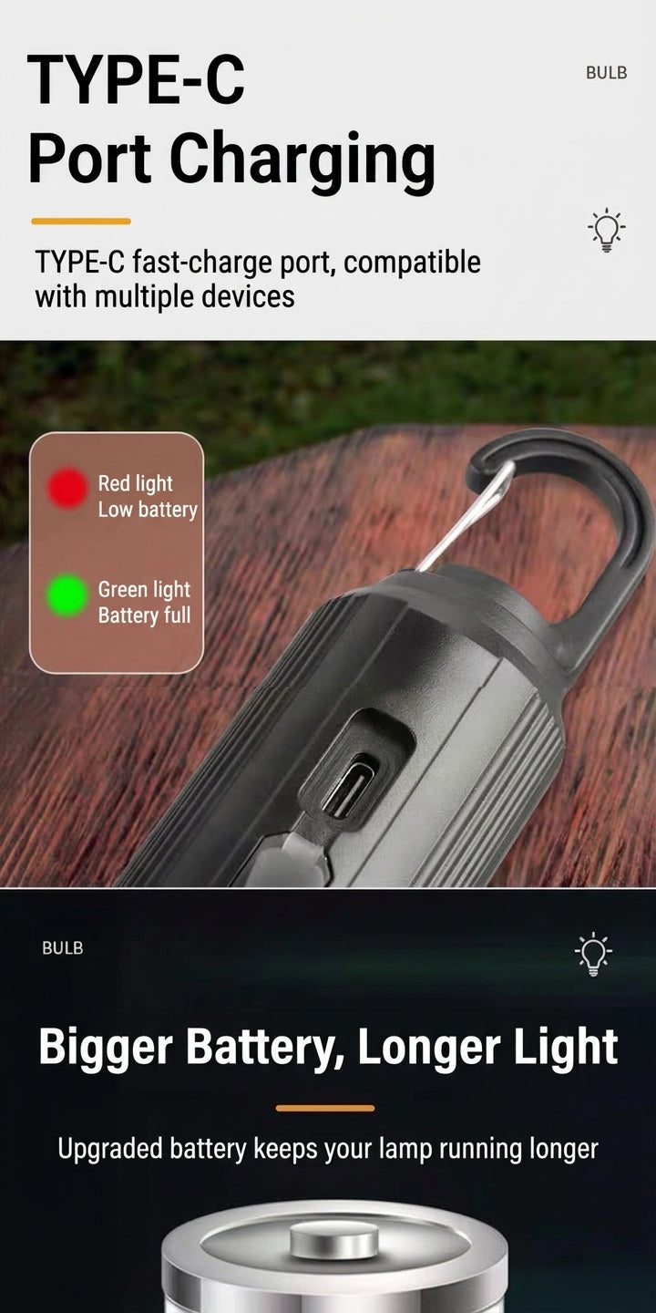 Camping & Outdoor Ambient Lamp with Solar Charging
