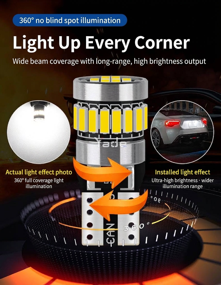 Car LED Position Light T10 Decoding W5W Canbus Cabin Light License Plate Light 4014 24SMD Bulb W5W