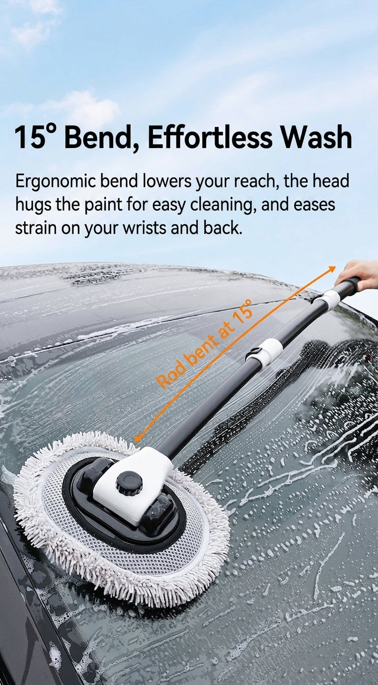 Car Wash Mop Retractable Bending Rod, Car Special Mop, Injury Resistant Car Car Wash Brush, Cleaning Tools, Car Cleaning Tools, Car Polishing Artifact