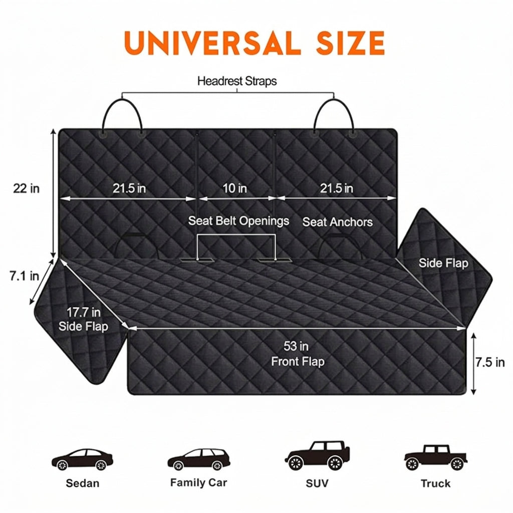 Rear Seat Pet Mat - Waterproof & Dirt-Proof