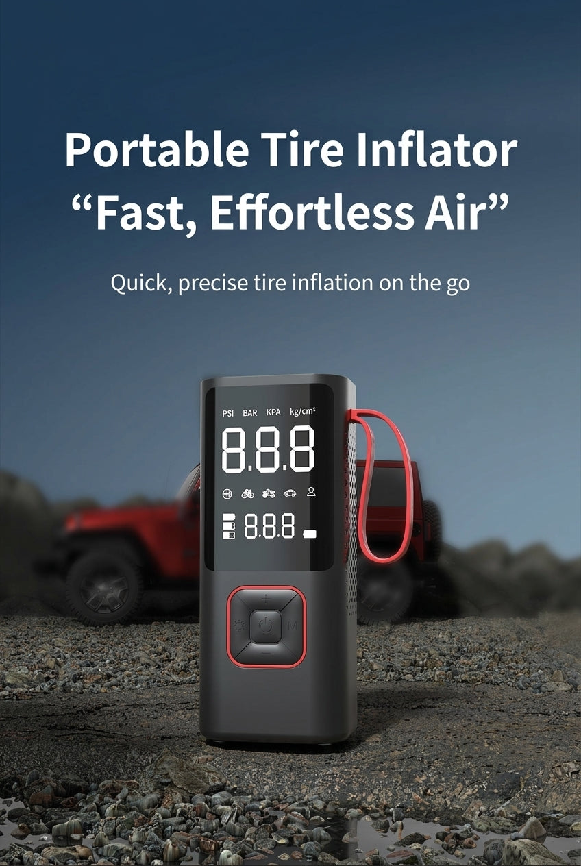 Car Inflator Pump Outdoor Convenient Car Wireless Inflator Pump Digital Tire Pressure Car Tire Electric Pump
