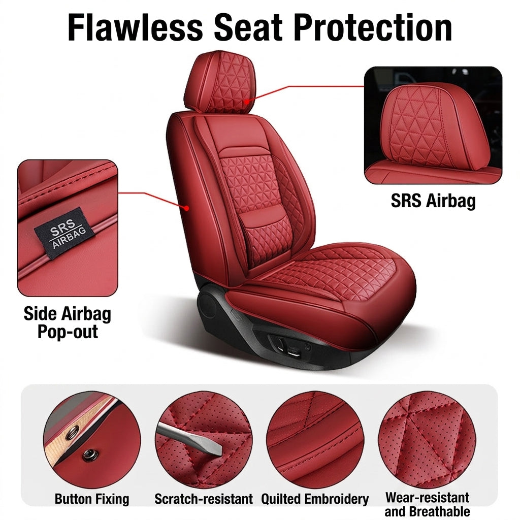 2025 new all-leather fixed lumbar wing Nappa leather car cushion all-season universal full-enveloping seat cover