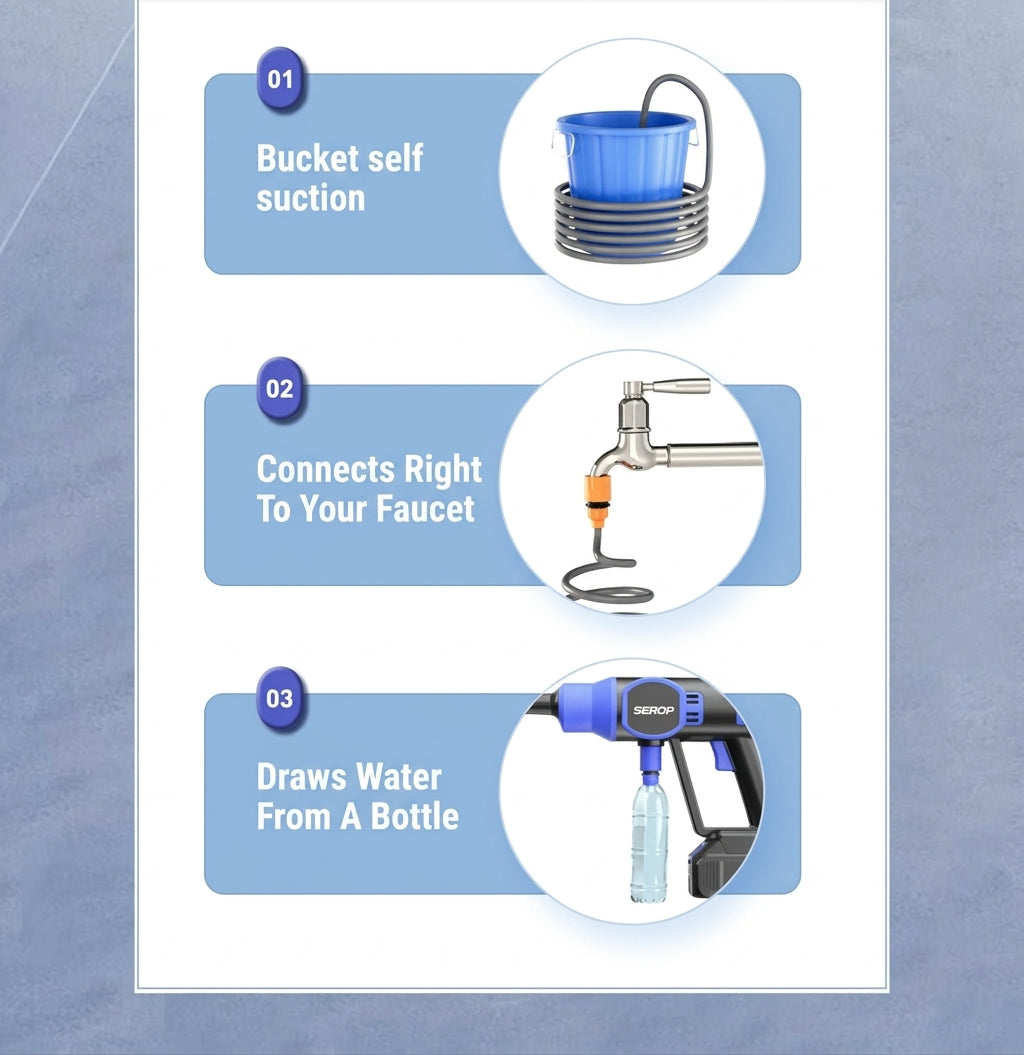 Brushless electric car wash high-pressure water gun, multifunctional handheld portable car wash washer, water nozzle for household plant watering