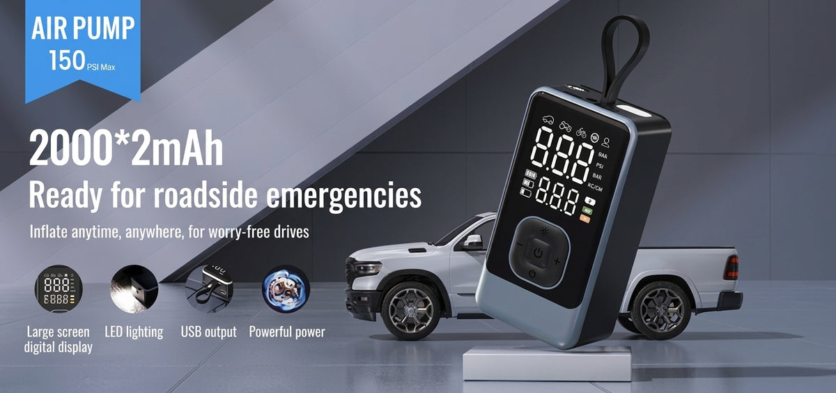 Cross-border on-board inflatable pump, on-board wireless inflatable pump, portable inflatable pump for car, electric car tire pump