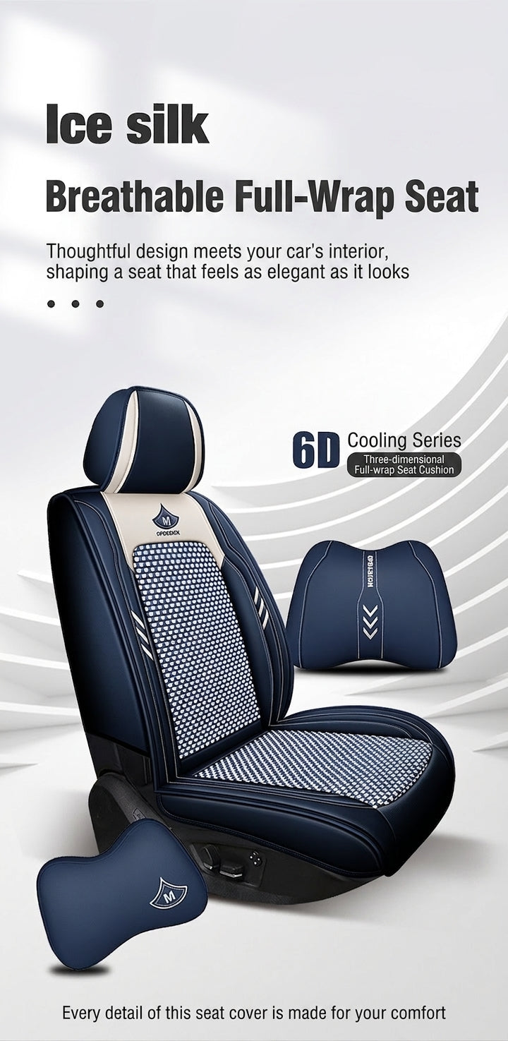 2024 car seat cushions, all-season universal, full coverage five-seater car seat cushions, summer breathable ice silk seat covers wholesale