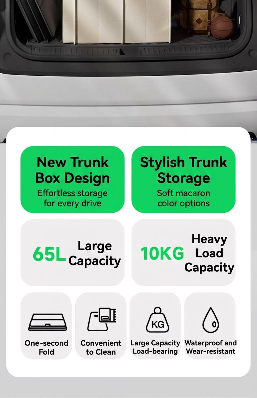 Car trunk storage box, cross-border trunk folding multifunctional Amazon bestseller, self-driving touring in-car storage box