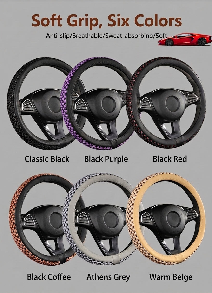 Factory direct sales of Ice Silk breathable non-slip steering wheel covers, all-season universal car handlebar covers, cross-border e-commerce Amazon