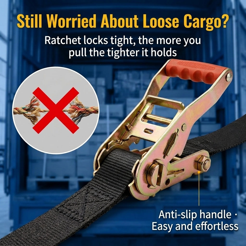 Ratchet Tie-Down Strap 5m x 25mm 500kg