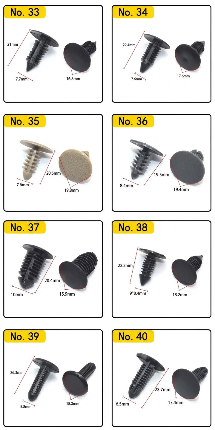 Car universal nylon roof, trunk interior buckle, rivet seal, pickup card, barb buckle, Christmas tree buckle
