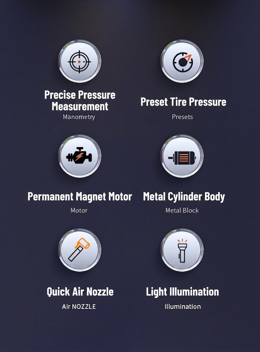 Car air pump digital display portable electric 12v tire inflator multi-function vehicle car air pump