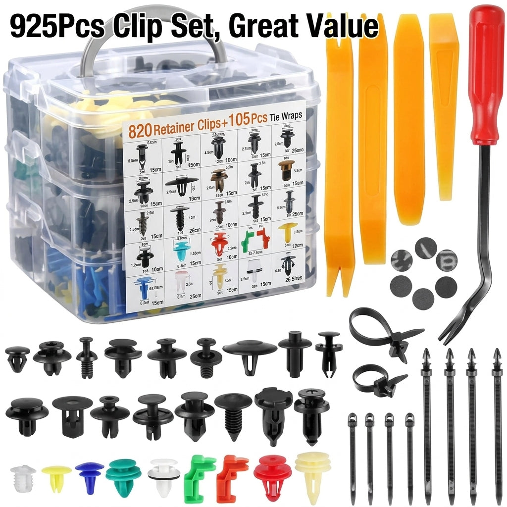 Domestic trade and foreign trade 100PCS car general boxed buckle combination set door panel nylon wheel eyebrow clamp HE26