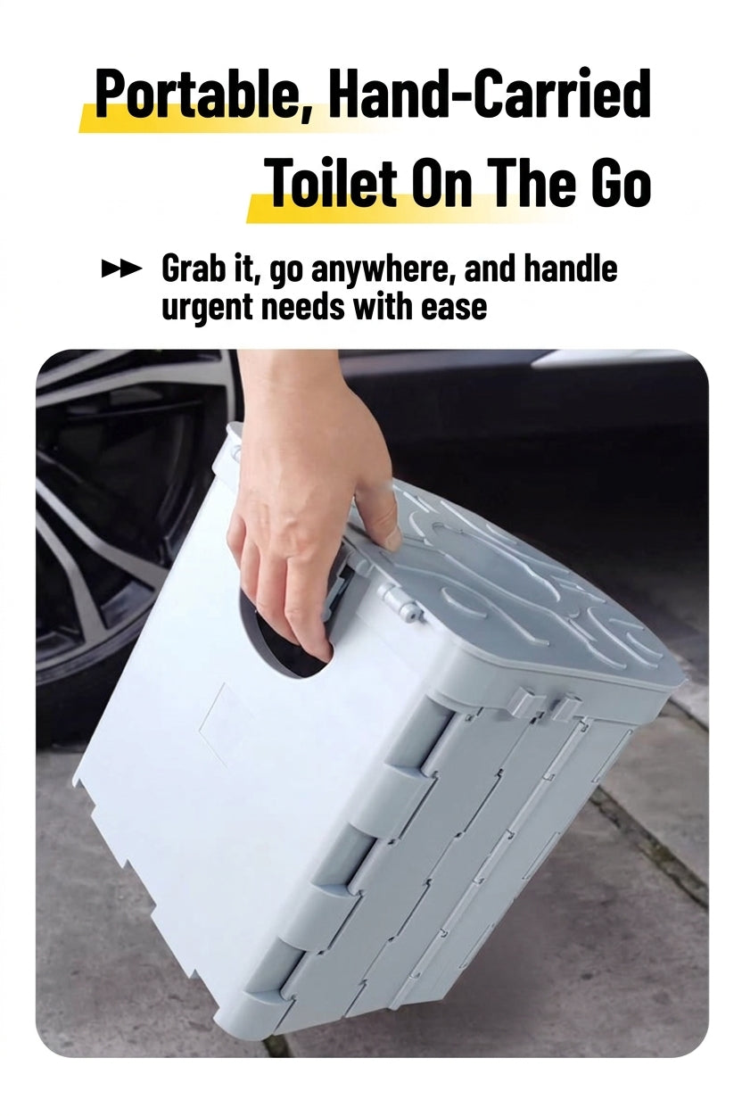 Portable Folding Toilet with Lid for Car Travel