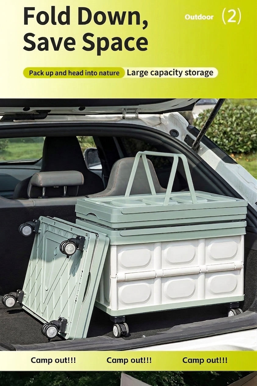Outdoor foldable storage box, car trunk storage box, multifunctional camping picnic hand-carry basket, picnic storage box