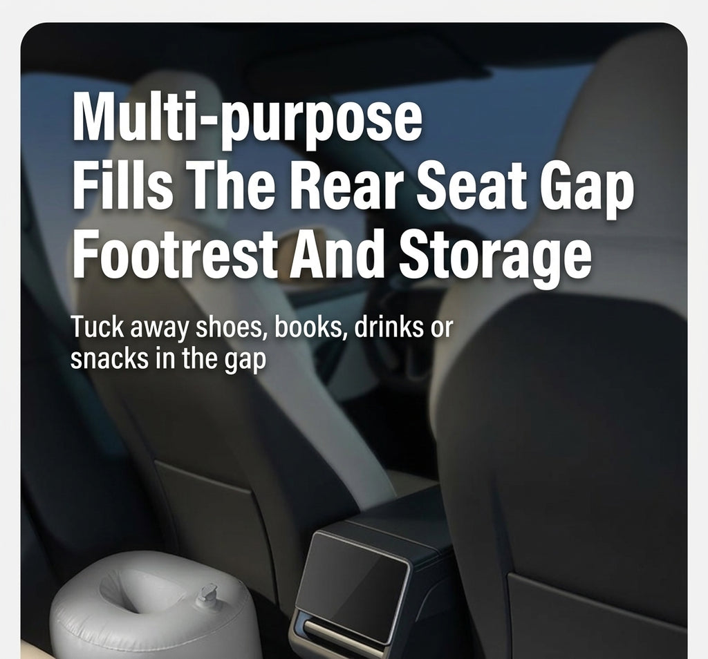Car inflatable bed footrest rear seat gap pad, car and sedan rear seat gap pad, inflatable interior rest filling pad