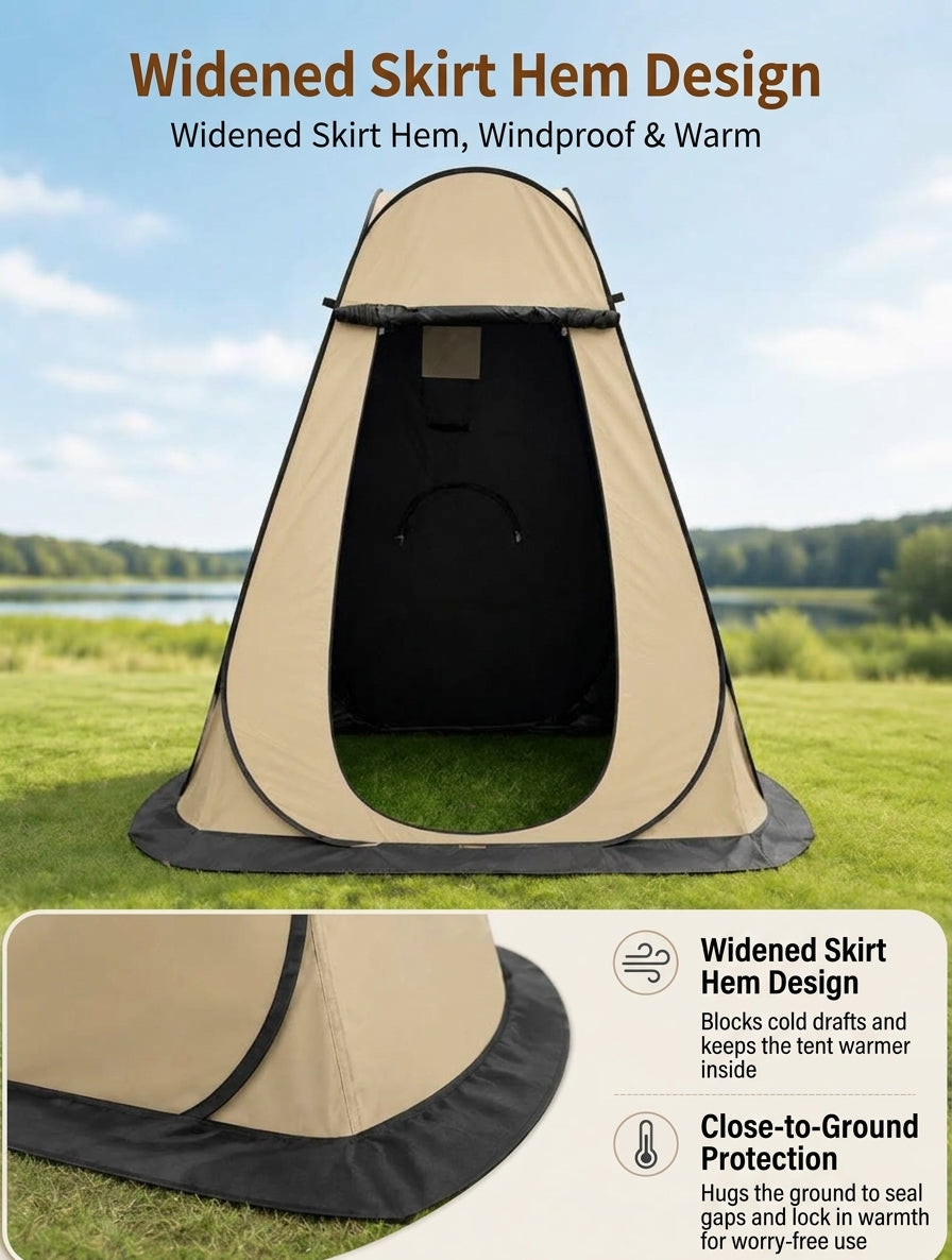 New outdoor bathing tent, black rubber waterproof portable toilet changing shower bathing camping changing cover tent