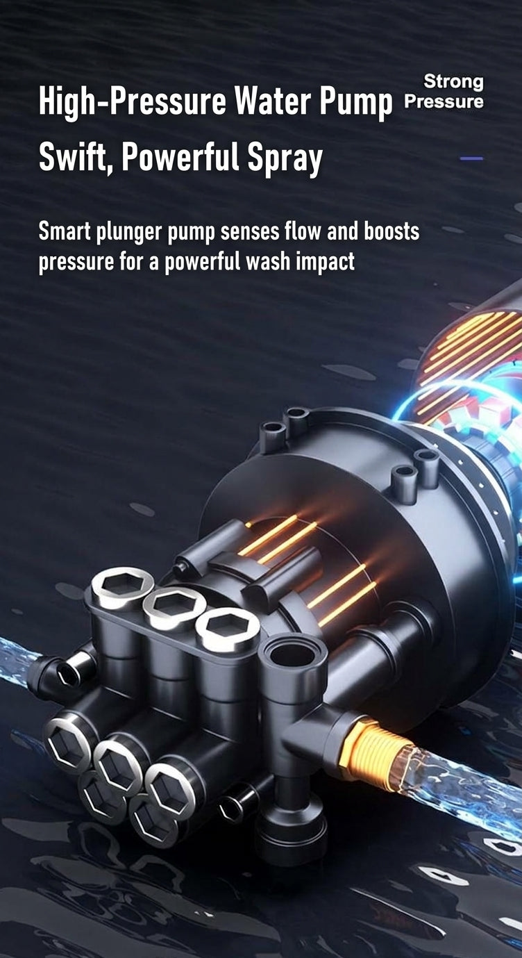 Brushless electric car wash high-pressure water gun, multifunctional handheld portable car wash washer, water nozzle for household plant watering
