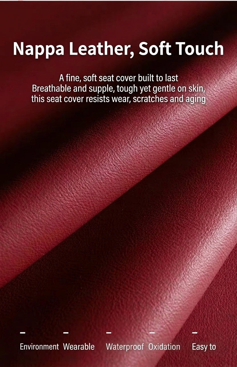 Car seat cushion Nappa leather breathable all-season universal seat cover, full-coverage high-end seat cushion car seat protective cover