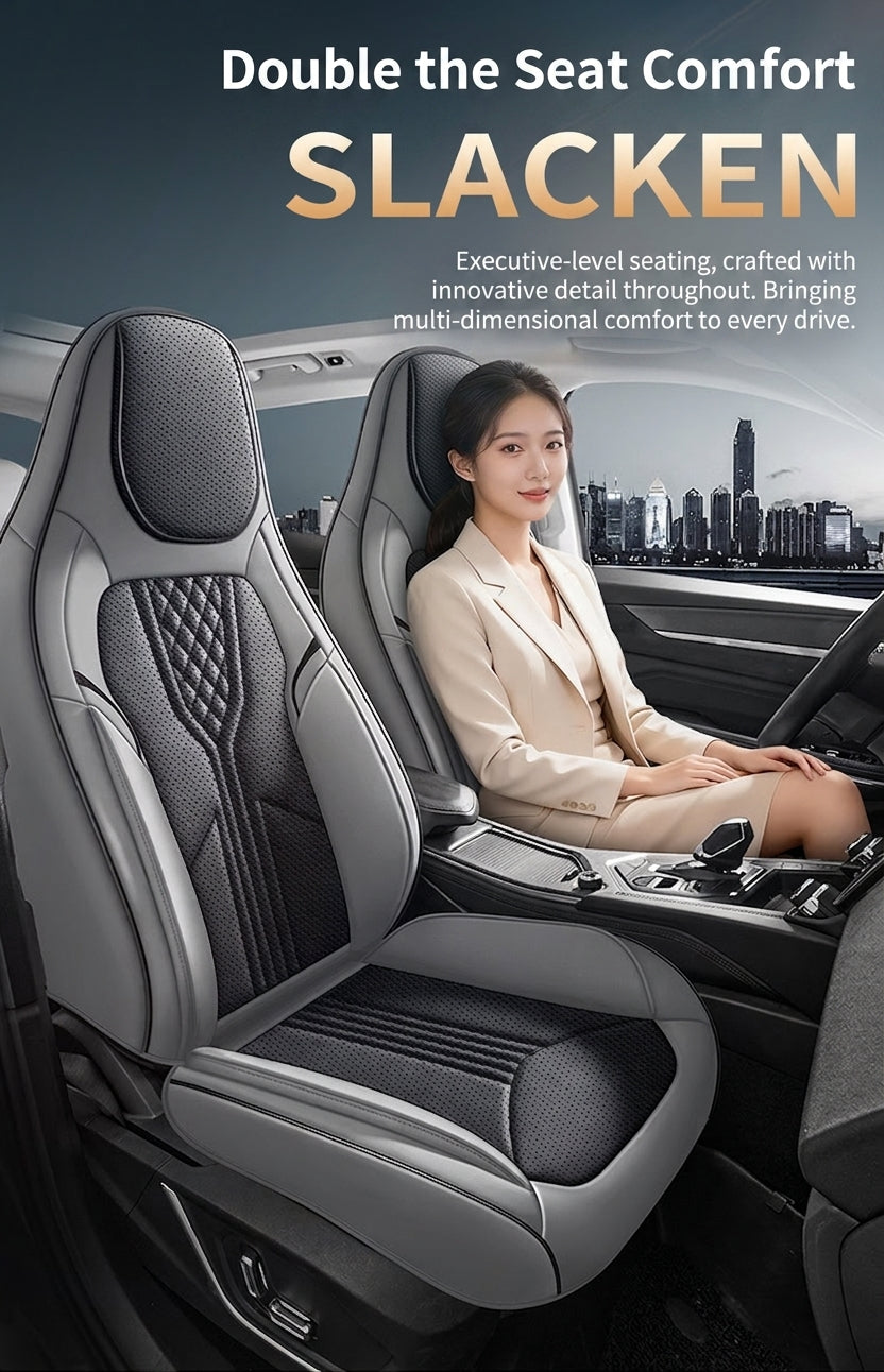 3D Nappa leather car full-coverage integrated headrest cover, all-season universal sports seat cover, leather seat cushion manufacturer wholesale