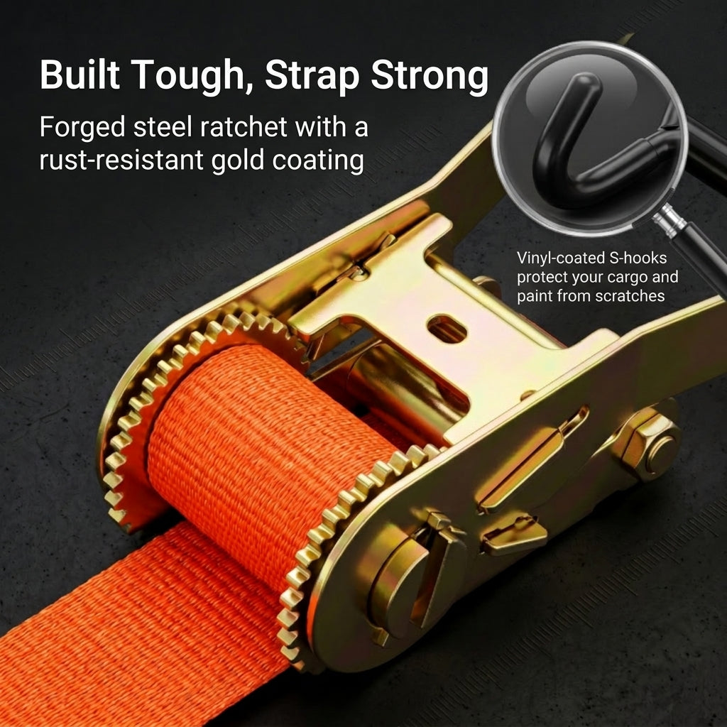 Ratchet Tie Down Strap - 1 inch x 15 feet