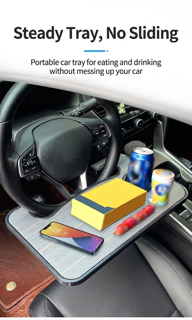 Multifunctional Car Dinner Plate, Steering Wheel, Laptop Stand, Car Dinner Tray Storage Rack, Car Computer Table Tray