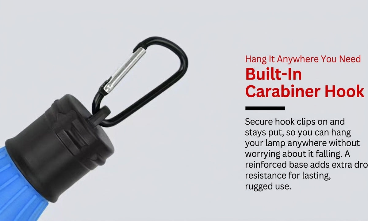 Portable LED Camping Lamp with Carabiner Hook